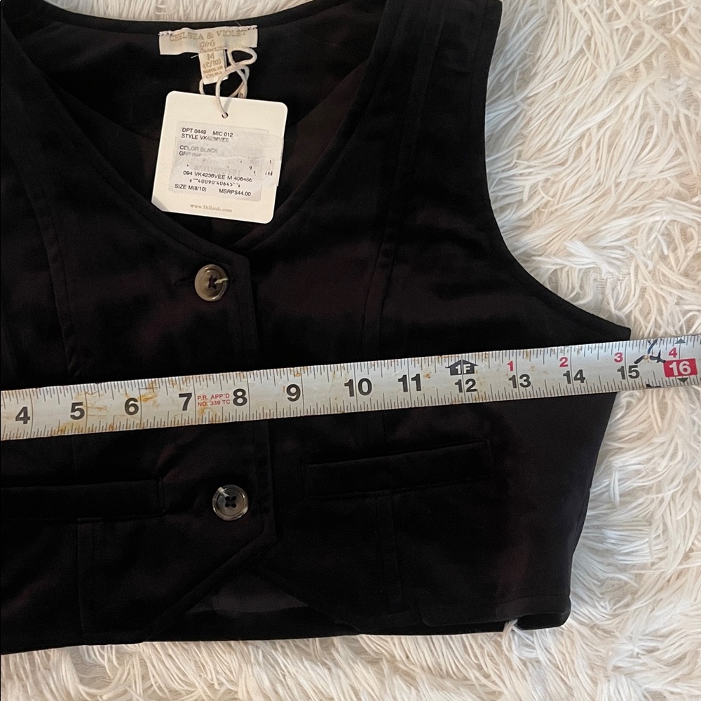 Chelsea & Violet Black Buttoned Vest Top Size Medium NWT - Picture 6 of 7